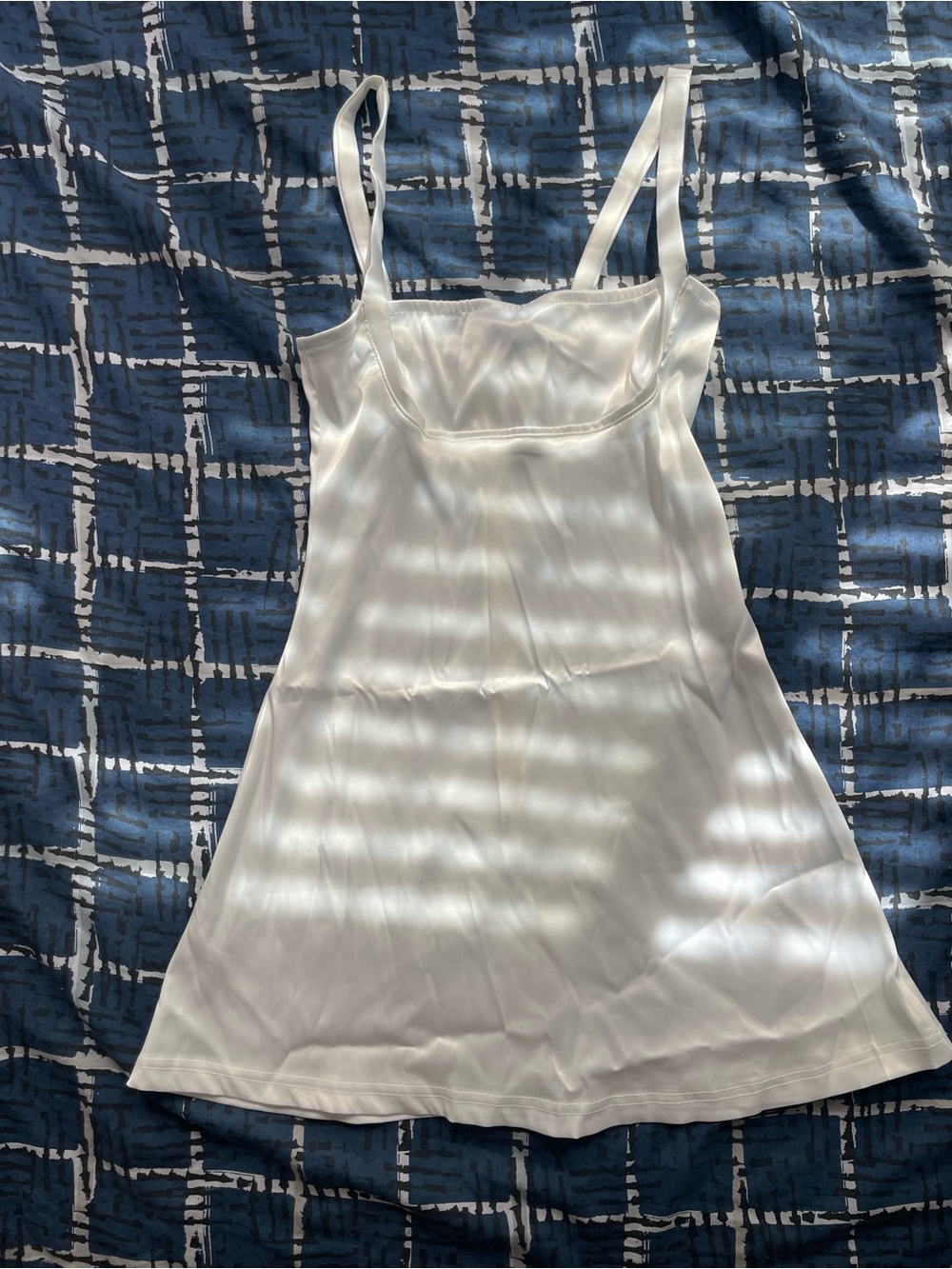 White Satin Mini Dress